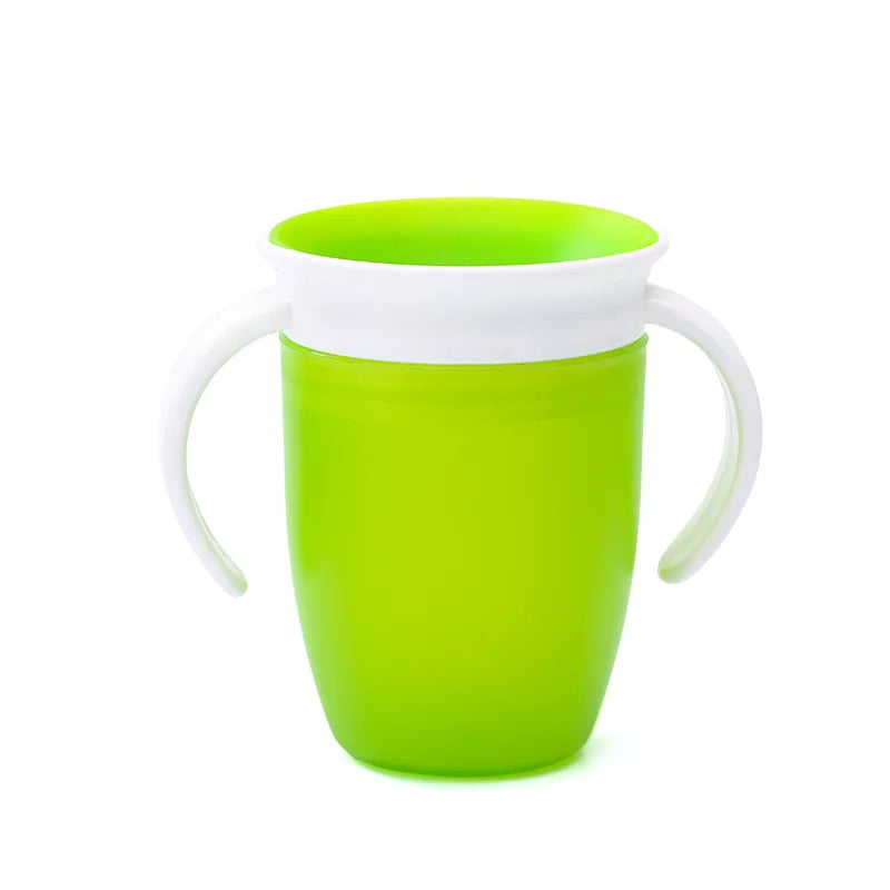Baby Learning Drinking Cup With Double Handle Flip Lid 360 Degrees Can Be Rotated Leakproof Cup Infants Water Cups Bottle