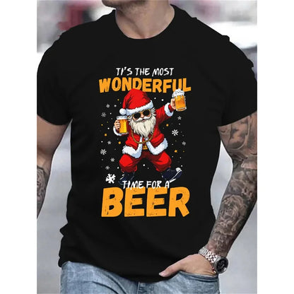 Christmas Tree Pattern T-Shirt For Men Funny Santa Claus 3D Printed Tees Summer Casual Short Sleeve O-Neck Tops Unisex T-Shirts