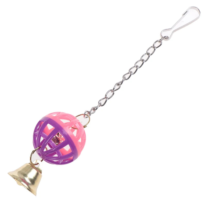 Cute Parrot Toys Pet Bird Parakeet Climb Bite Chew With Hanging Swing Bell Ball Bird Toy Pet Supplies For Parakeet Cockati