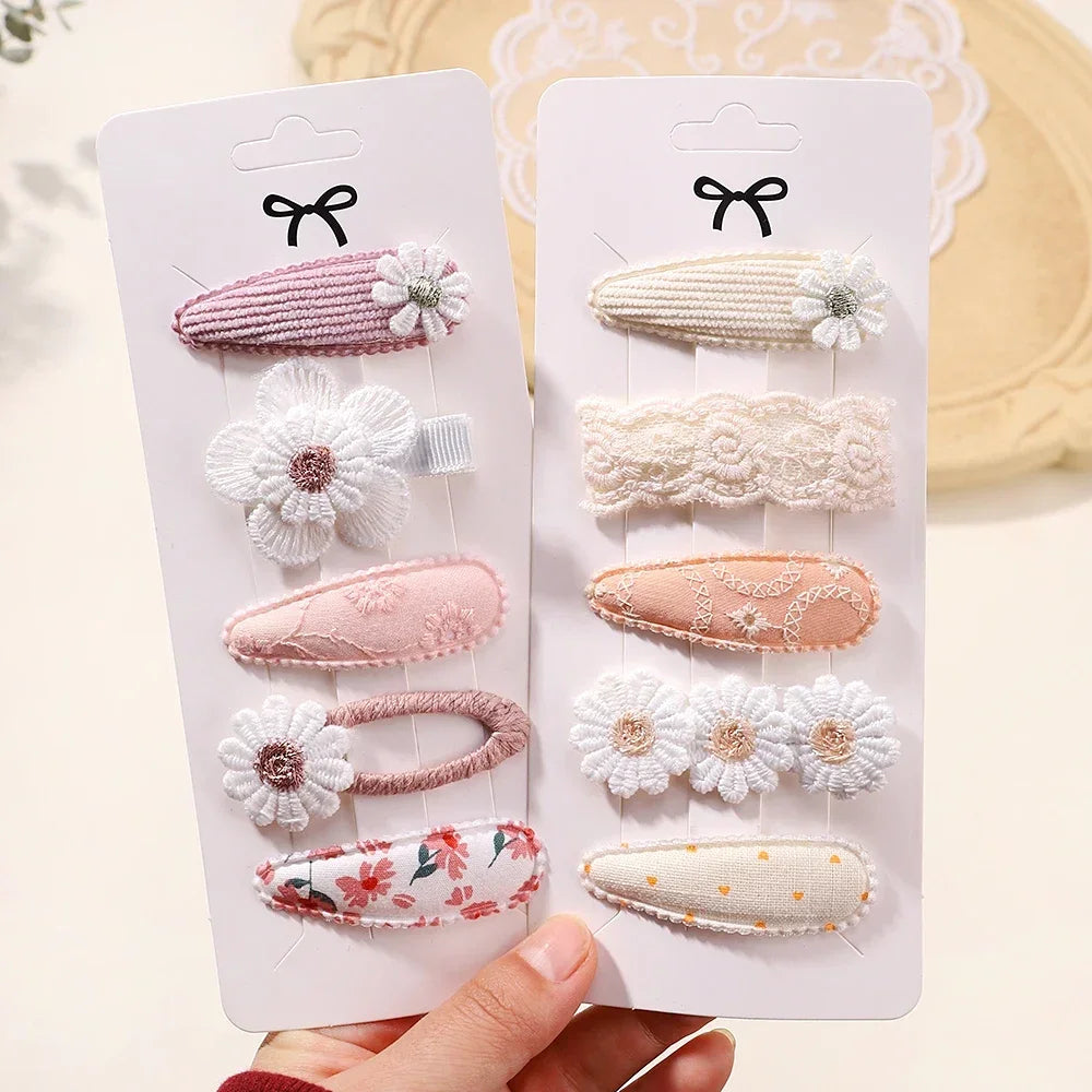 5/7pcs Baby Girl Hair Clips Set Cute Floral Bow Bunny Princess Hairpin for Toddler Girl Lovely Bang Side Clip Hair Accessories