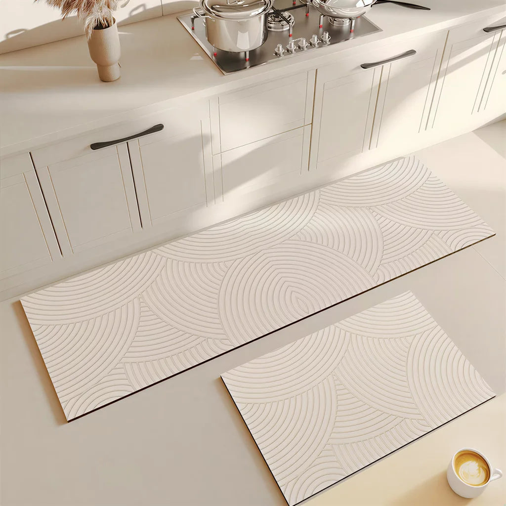 VIKAMA Super Absorbent Kitchen Mat Non-Slip Doormat Easy Kitchen Entry Bathtub Side Bath Mat Home Decor Striped Minimalist Rug