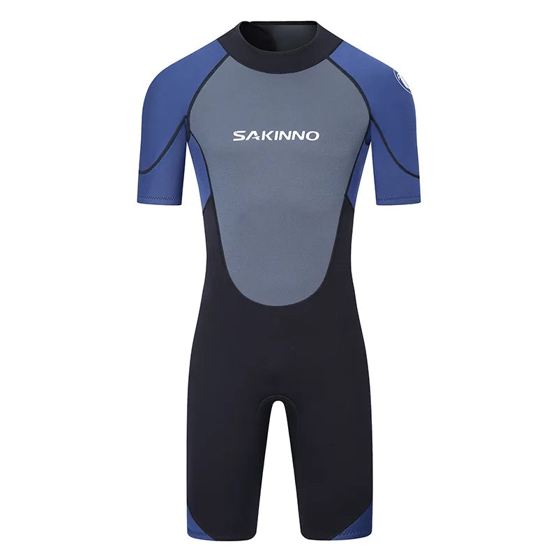 Men's 2mm 3mm One-piece Diving Suit Thermal Insulation Sun Protection Short Sleeve Swimming Surfing Snorkeling Shorty Wetsuit