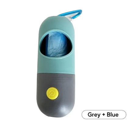 LED Lighted Dog Poop Bags Dispenser Portable with 10 Rolls Waste Bags Degradable for Outdoor Night Dog Walking Cat Cleaning