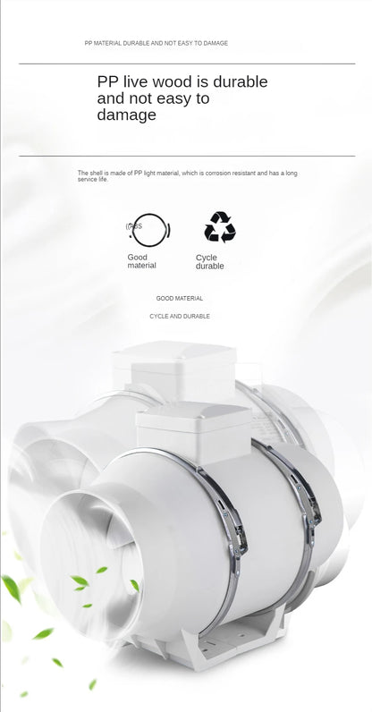 3/4/5/6Inch Industrial Exhaust Fan 220V Grow Silent Pipe Duct Bathroom Extractor Ventilation Kitchen Toilet Wall Air Ventilator