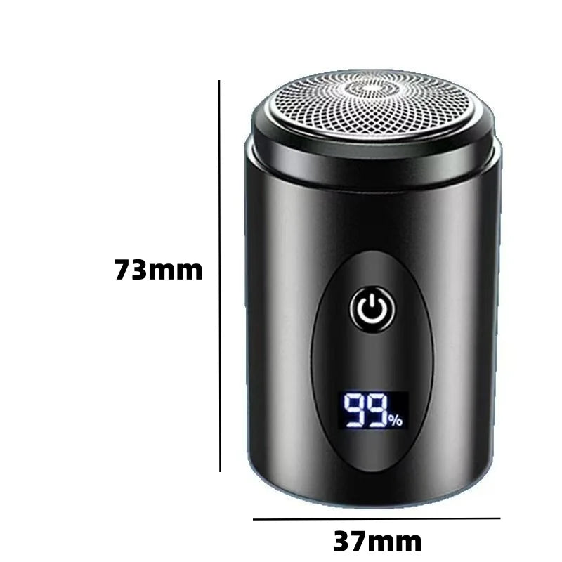 211-Portable Travel & Home Washable Electric Razor - USB Mini Men's Shaver with Alloy Body & Digital Display