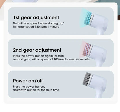 2025 Cordless Electric Spin Scrubber - 5 Brush Heads, IPX7 Waterproof, Rechargeable Bathroom Cleaner for Tile/Shower/Grout