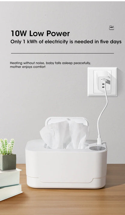 Baby Wet Wipe Heater Warmer with LED Display Wet Towel Dispenser Portable USB Baby Wipe Warmer Napkin Heating Box Home/Car