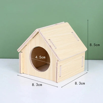 New Wooden Hamster Villa Easy to Install Durable Platform House Cage Accessories Chewable Hamster Climb Toy Pet Supplies