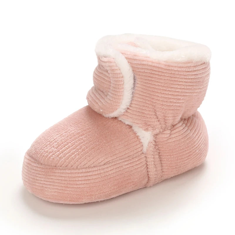 Winter Baby Cotton Shoes Thick Plush Snow Boots Soft Casual Walking Shoes for 0-18 Month Old Comfortable Toddler Footwear