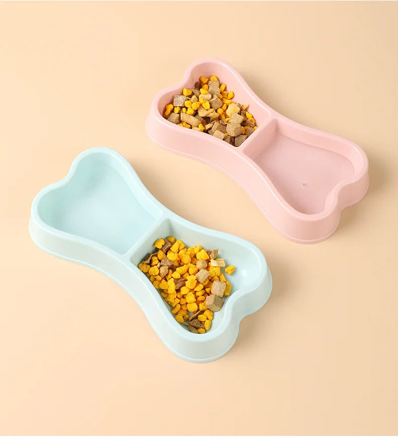 Pet Supplies Double Bowl Dog Food dog bone shaped pet double bowl maca keel shaped dog double bowl pet bowl