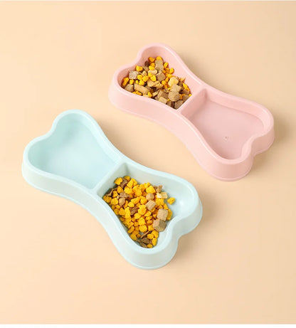 Pet Supplies Double Bowl Dog Food dog bone shaped pet double bowl maca keel shaped dog double bowl pet bowl