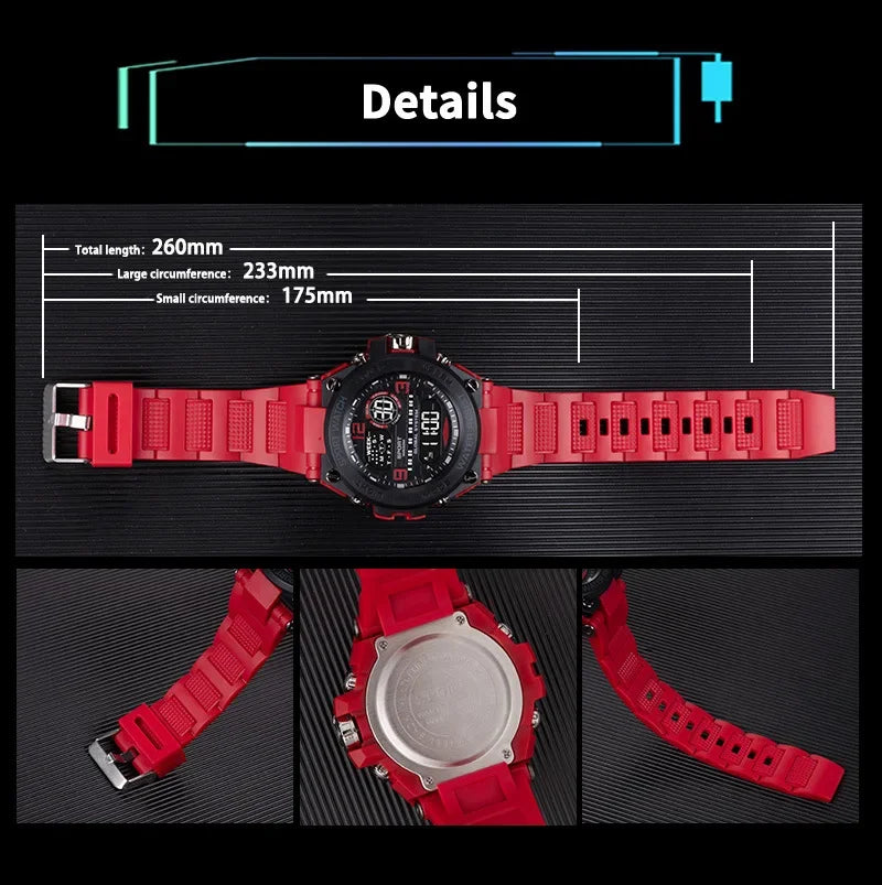 MAYZHISU Sports Electronic Watch for Man Student Teens Outdoor Waterproof Men's Sports Watches LED Digital Clock