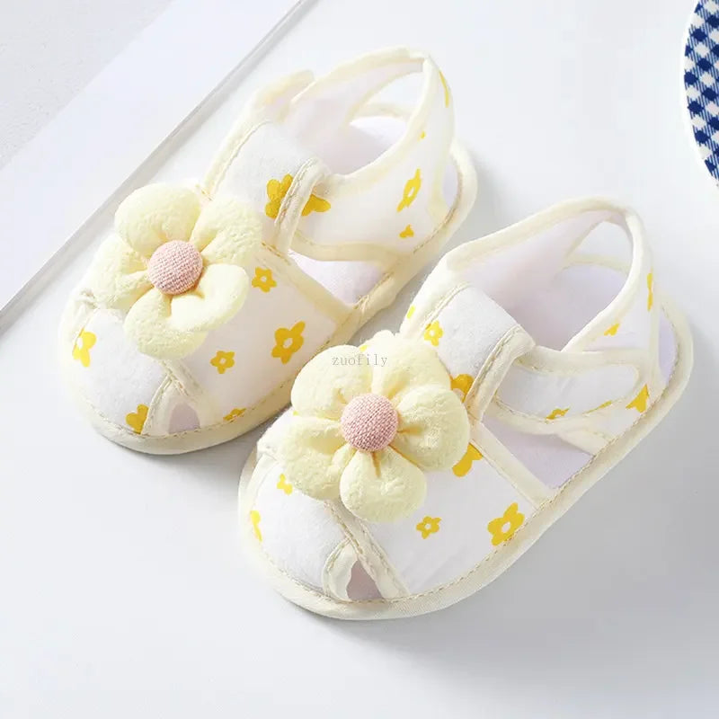 New Children Summer Clogs 0-18M Flower Newborn Infant Baby Girl Princess Bowknot Sandals Toddler Soft Crib Walkers Casual Shoes