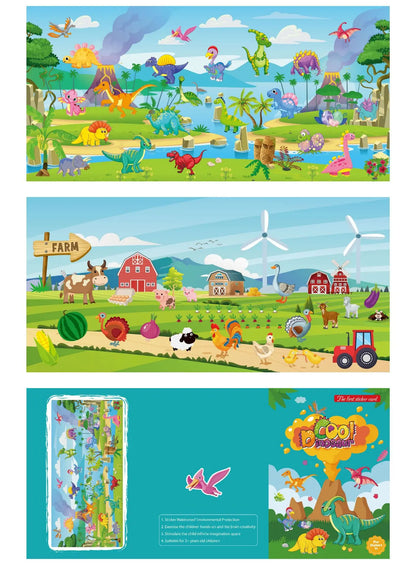 New Kids Reusable Sticker Book Multiple Scenarios Cartoon DIY Puzzle Educational Learning Classic Toys for Child Age 2-6 Gifts