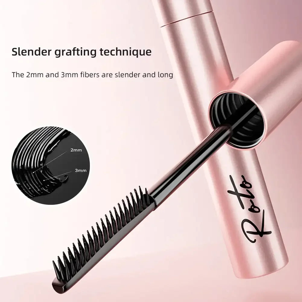 Silk Fiber Matte Mascara Makeup Ultra-Fine Brush Lengthens Eyelashes Waterproof Fast Dry Brown Black Curling Mascara Comestic