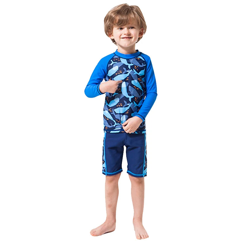 Boys Girls Swimsuit for Kids Toddler 2 to 3 4 5 6 7 8 Years Cute Shark Children's Swimwear Suit Tops+Shorts 2pieces Swim Outfits