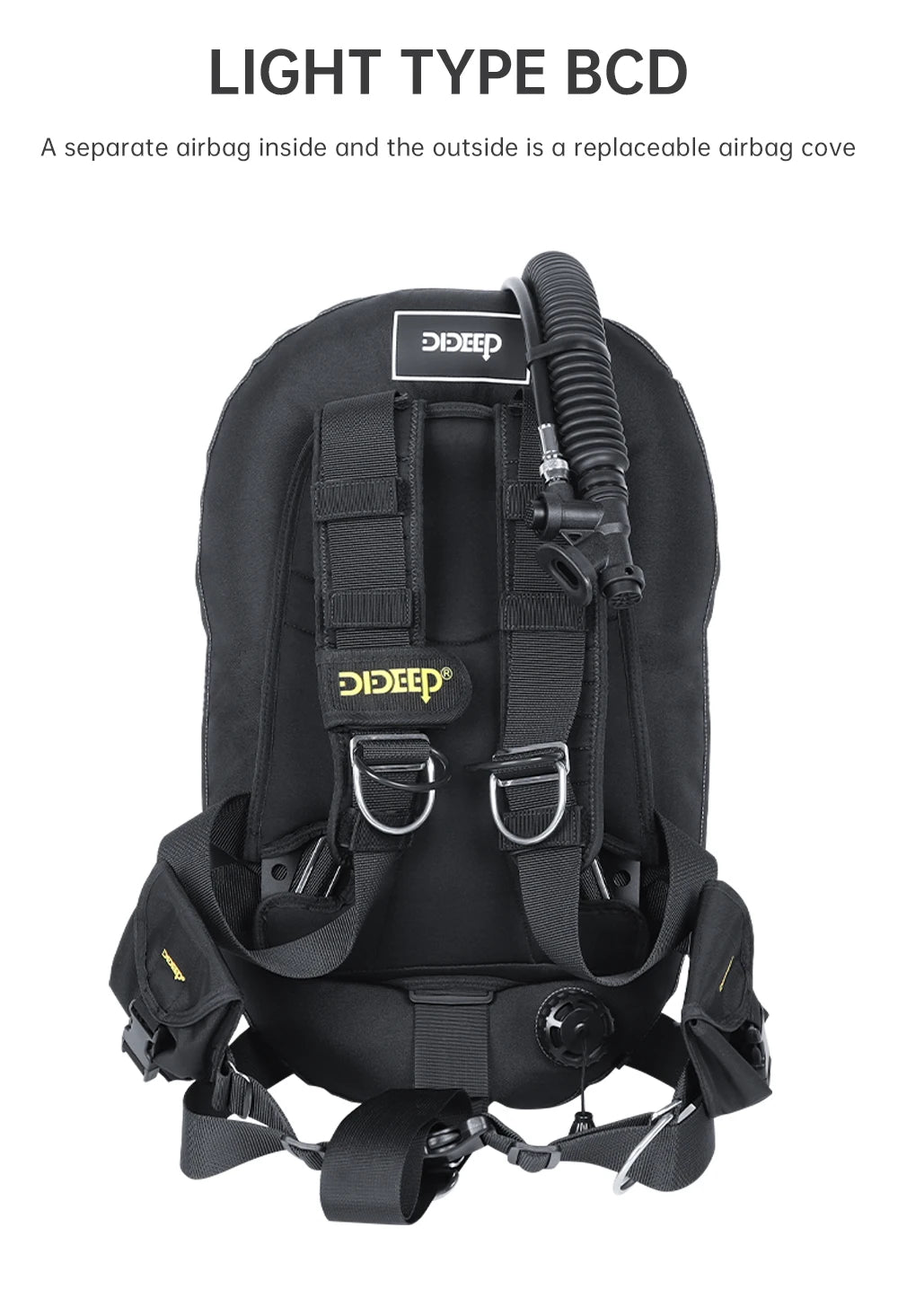 DIDEEP Buoyancy Control Device Donut Design Scuba Diving BCD Equipment High-strength Nylon Professional Diving Safety Gear
