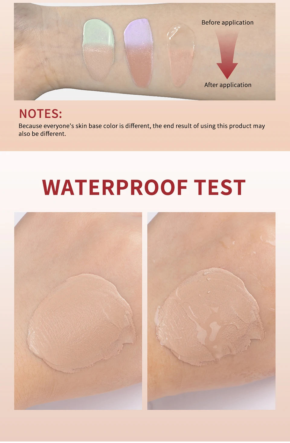 Correcting CC Cream Foundation Moisturizing Waterproof Even Skin Tone Base Makeup Lasting Conceal Pores CC Cream Primer Cosmetic