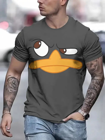 New Summer Men's T-shirt Funny Printed Pattern Short Sleeve Summer Outdoor Fashion Round Neck Tops OverSize Loose Men's Clothing