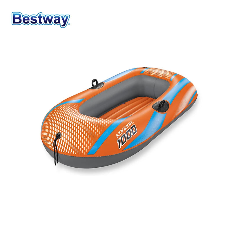 Bestway 61136/61140/61142/61146 1-3 Person Heavy Duty Inflatable Kayak - Long Lasting PVC Rafting Adventure Boat for Thrilling