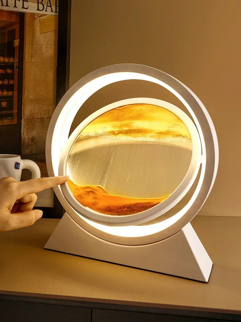 Sandscape Kinetic Sand Art Picture Quicksand Table Lamp Dynamic Liquid Hourglass Moving Sand Painting Flowing Sand Home Decor