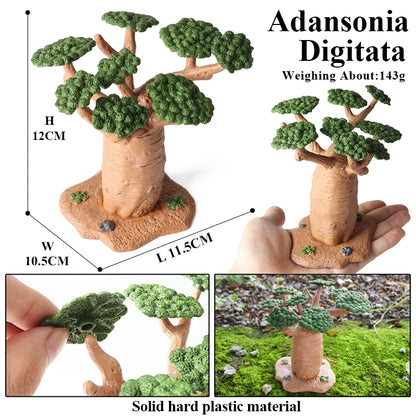 Oenux Simulation Home Decoration Stone Tree Stump Baobab Cacti Farm House Car Fence Accessory Animals Model Education Kids Toys