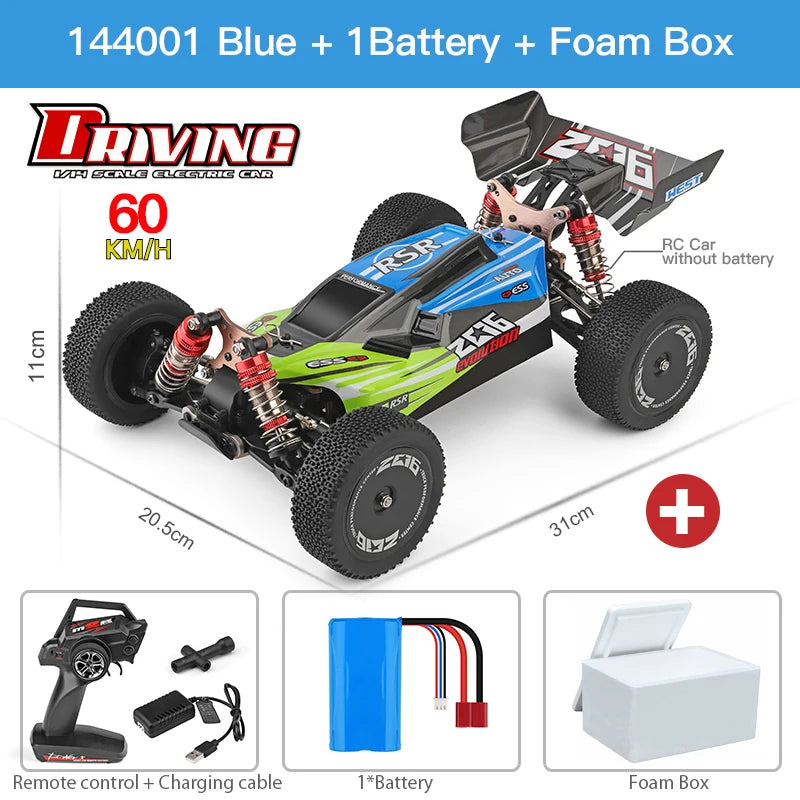WLtoys 144016 Fast RC Cars 35KM/H OR 75KM/H 1/14 off Road 4WD Drift Toys,2.4G Remote Control Monster Truck for Adults and Kids