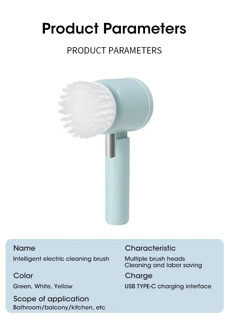 2025 Cordless Electric Spin Scrubber - 5 Brush Heads, IPX7 Waterproof, Rechargeable Bathroom Cleaner for Tile/Shower/Grout