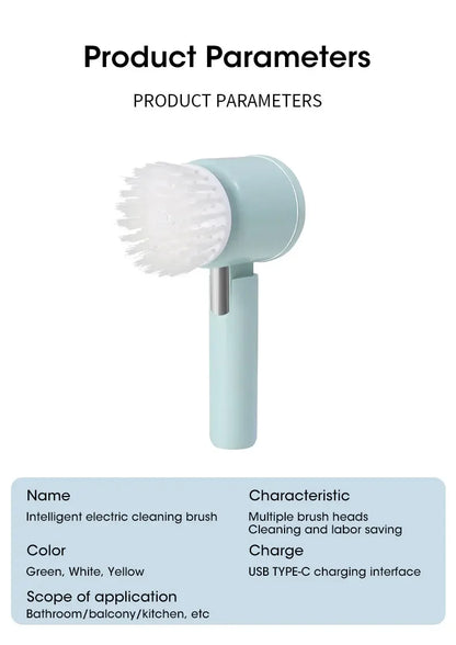 2025 Cordless Electric Spin Scrubber - 5 Brush Heads, IPX7 Waterproof, Rechargeable Bathroom Cleaner for Tile/Shower/Grout