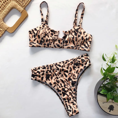 5 Colors Sexy Bikini Women High Waist Swimsuit Swimwear Female Leopard Bikinis Set Bathing Suit Push Up Biquinis Feminino 2026