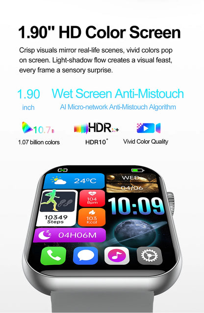 2025 New Smart Watch Full Touch Screen Bluetooth Call AI Voice Heart Rate Waterproof Watches Sports Bracelet Smartwatch Women