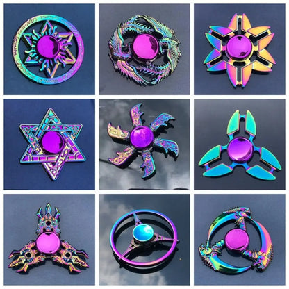 Dragon Wings Hand Spinner High Speed Low Noise Fingertip Gyro Alloy Anti Pressure Metal Rainbow Finger Spinner Children Toys