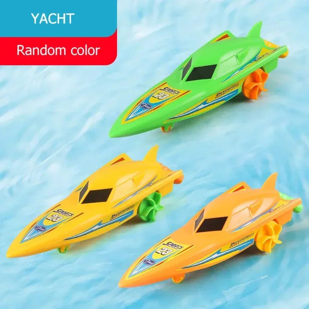 Wind Up Clockwork Float In Water Speed Boat Ship Children Bath Toys Random Color Kids Pool Swimming Bathtub Bath Toys