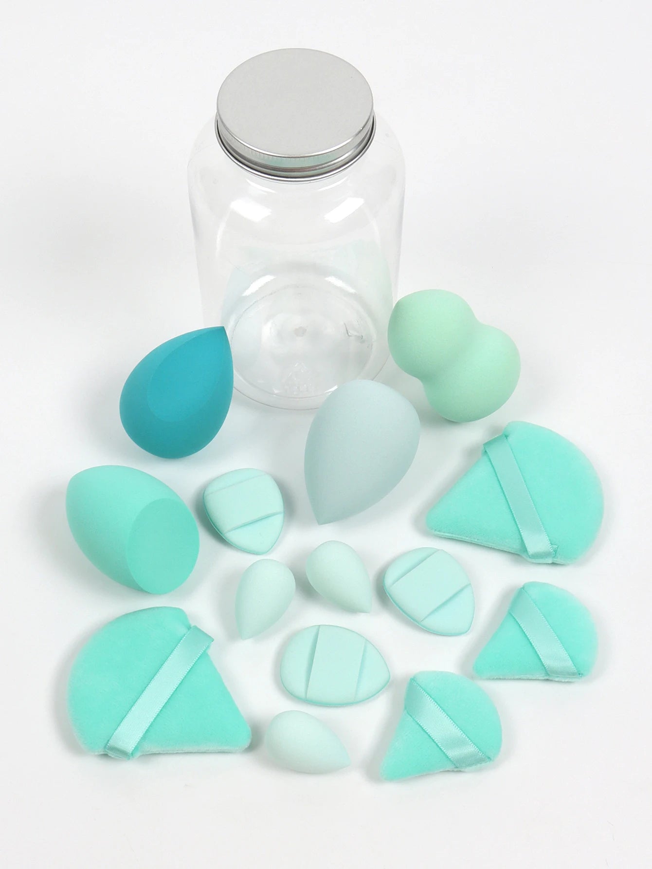14 Piece Cosmetic Sponge Set, Cosmetic Sponge Finger Puff, Dry and Wet Foundation Make-Up Cosmetic Puff