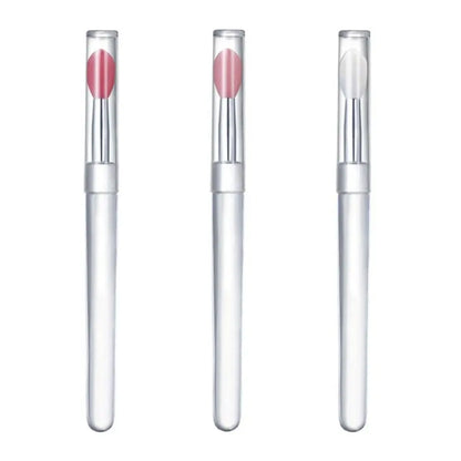 1PC Women Lip Brushes Transparent Crystal Handle Silicone Lip Brushes with Dust Cap Lip Gloss Makeup Applicator Cosmetic Tool