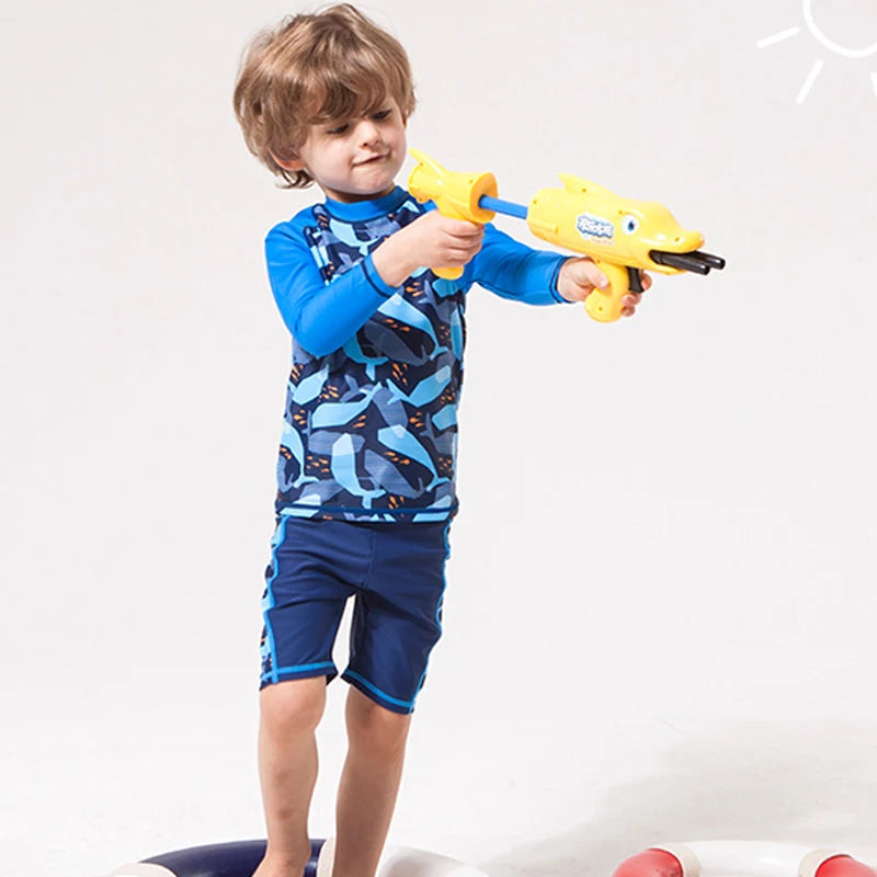 Boys Girls Swimsuit for Kids Toddler 2 to 3 4 5 6 7 8 Years Cute Shark Children's Swimwear Suit Tops+Shorts 2pieces Swim Outfits