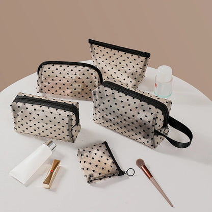Makeup Bag Outdoor Personalized Transparent Nylon Mesh Cosmetic Bags Pouch Travel Organizer Zipper Beach Makeup Women's Purse