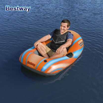 Bestway 61136/61140/61142/61146 1-3 Person Heavy Duty Inflatable Kayak - Long Lasting PVC Rafting Adventure Boat for Thrilling