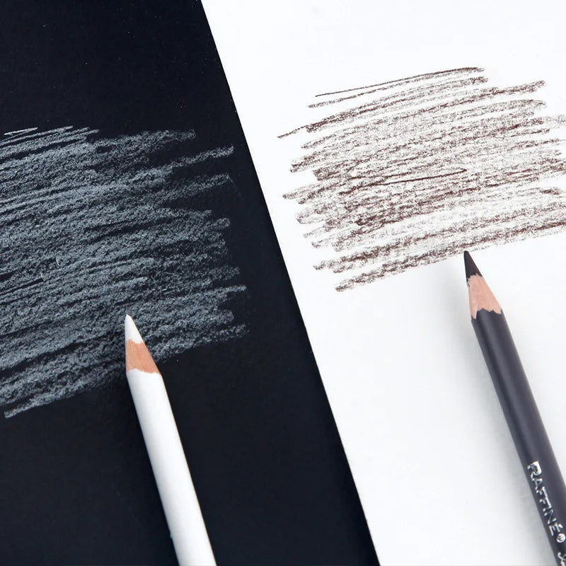 12pcs/box High Gloss Painting White Charcoal Pen Brown Comic Sketch Design Stroke Pen School Graffiti Art Supplies