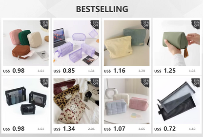 Women Small Cosmetic Bag Set Zipper Girls Mini Sanitary Napkins Makeup Lipstick Bags Travel Earphone Coin Organizer Pouch Bags