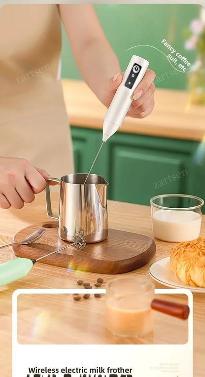 MINI Milk Frother USB Rechargeable 3 Speeds Foam Maker Coffee Whisk Mixer Electric Handle Blender Egg Beater Hot Cooking Tools