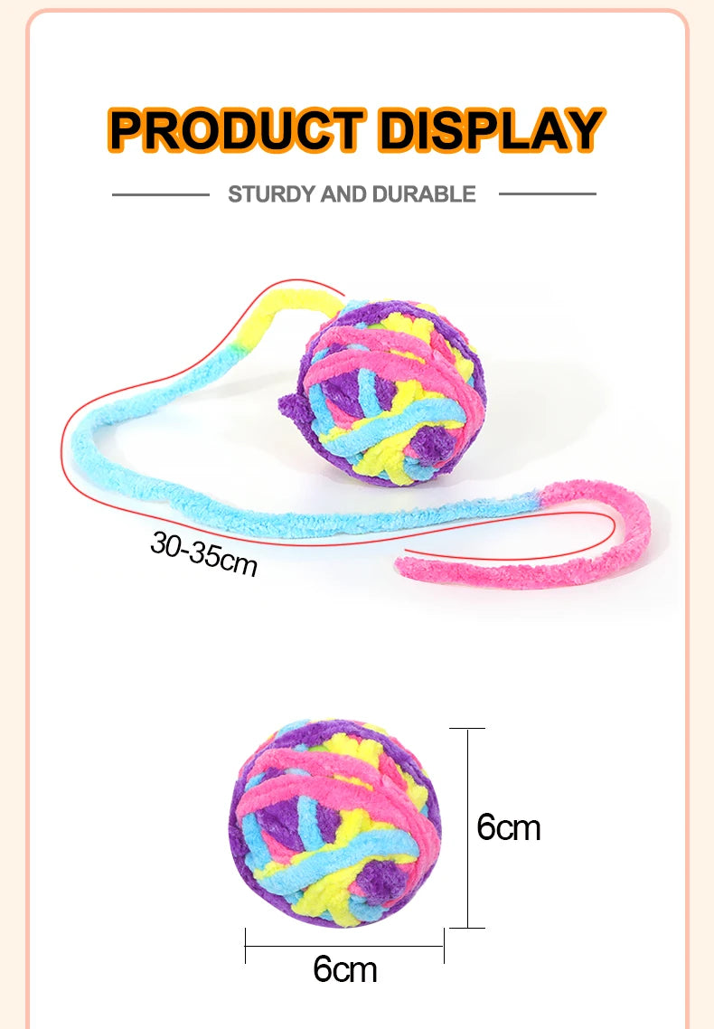 Interactive Cat Toy Balls with Bell And Wool Yarn - 1/3/5/10PCS Set for Indoor Self-Entertainment Chewable Pet Play Balls