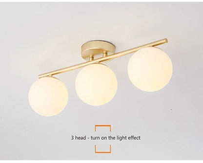 Modern LED Glass Ceiling Lights Full Copper Orb Glass Lamps Aisle Corridor Entry Living Rooms Bedrooms Home Decor Light Fixtures