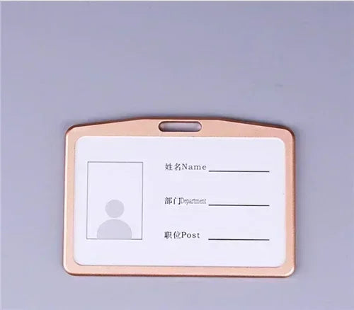 Credit Card Cover Women Aluminum Alloy Work Name Card Holders Case Business Work Card ID Badge Lanyard Holder Metal Bags
