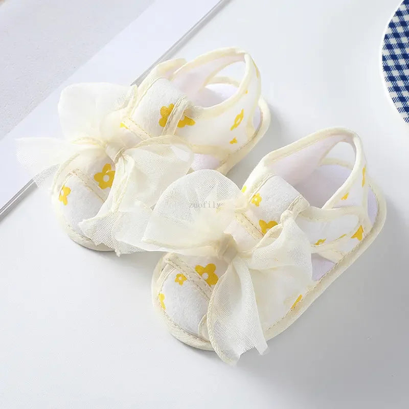 New Children Summer Clogs 0-18M Flower Newborn Infant Baby Girl Princess Bowknot Sandals Toddler Soft Crib Walkers Casual Shoes