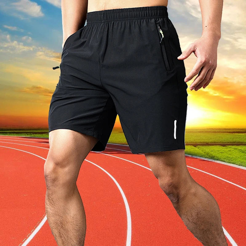 New Quick Dry Jogging Fitness Shorts Men Summer Sports Running Shorts Lightweight Bottoms Thin Breathable Beach Short Pants Male