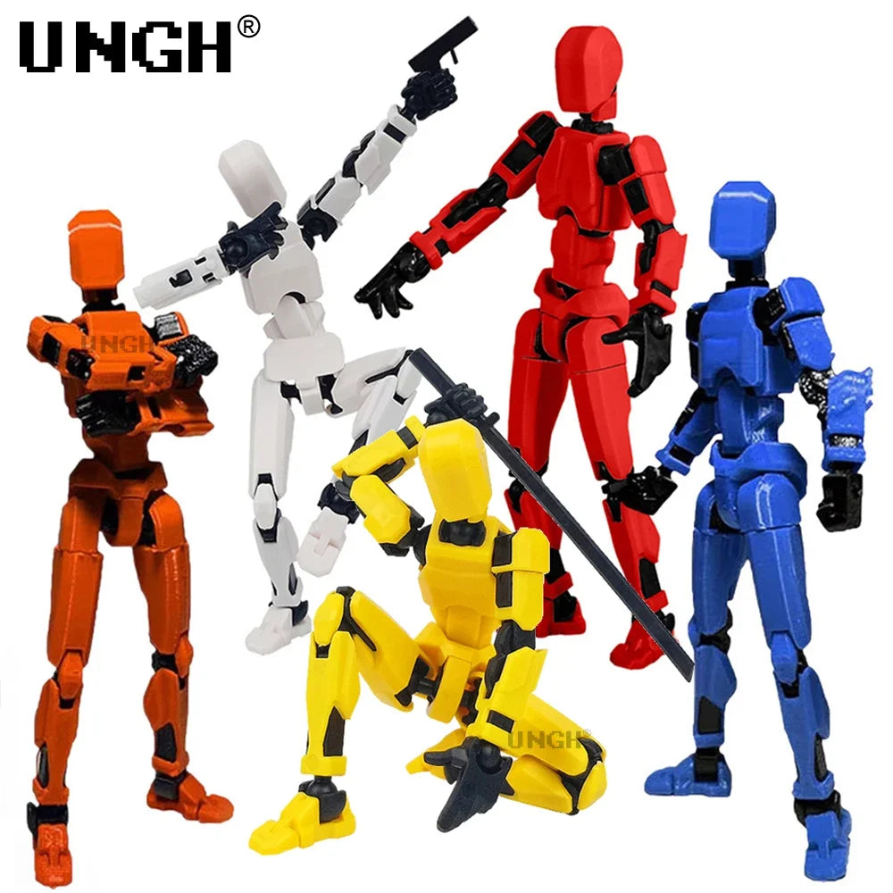 UNGH Multi-Jointed Action Figure Dragon 3D Printed Assembly Movable 13 Body Movable Robot Toys Gifts For Children