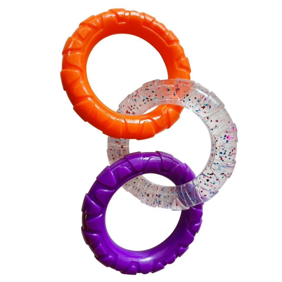 Dog Chewing Toy Loop Rings for Aggressive Chewer TPR Teething Loop Puppy Toy Dog Chew Pacifier Pulling Toy Pet Supplies