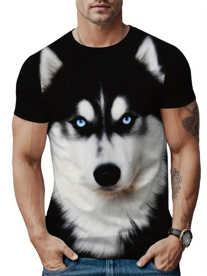 Creative Geometric Pattern Printed Men's T-shirt Summer Outdoor Sports Fitness Short Sleeves Comfortable And Breathable T-shirt
