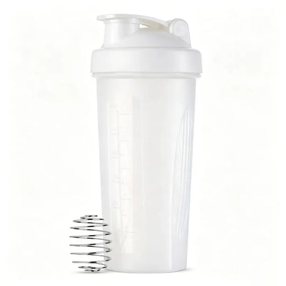 600ml Shaker Bottle 20 Oz with Stainless Steel Ball, BPA Free 20 Oz Plastic Protein Shake Leak Proof for Portable Fitness